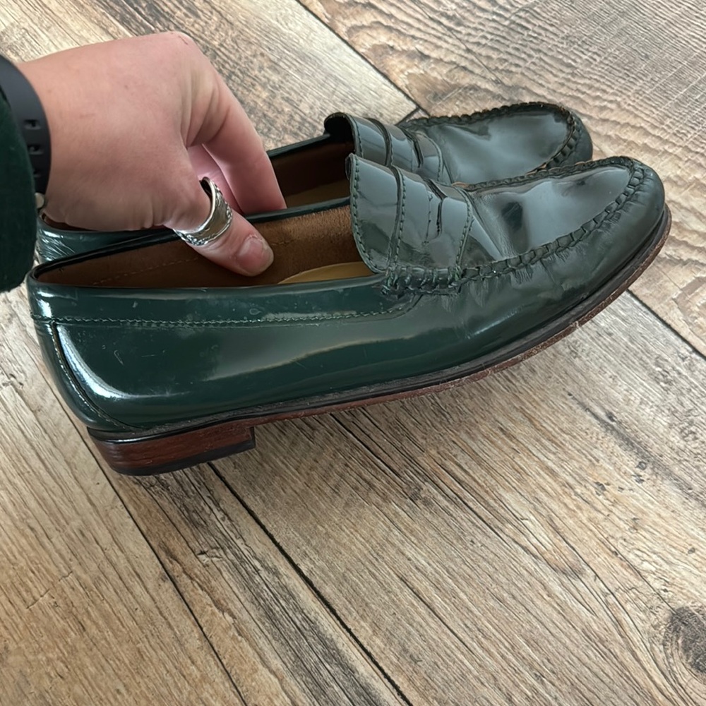 Women’s GH bass Weejuns patent Green Loafers